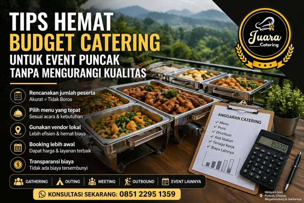 Tips hemat budget catering untuk event gathering di Puncak dengan menu prasmanan efisien dan berkualitas