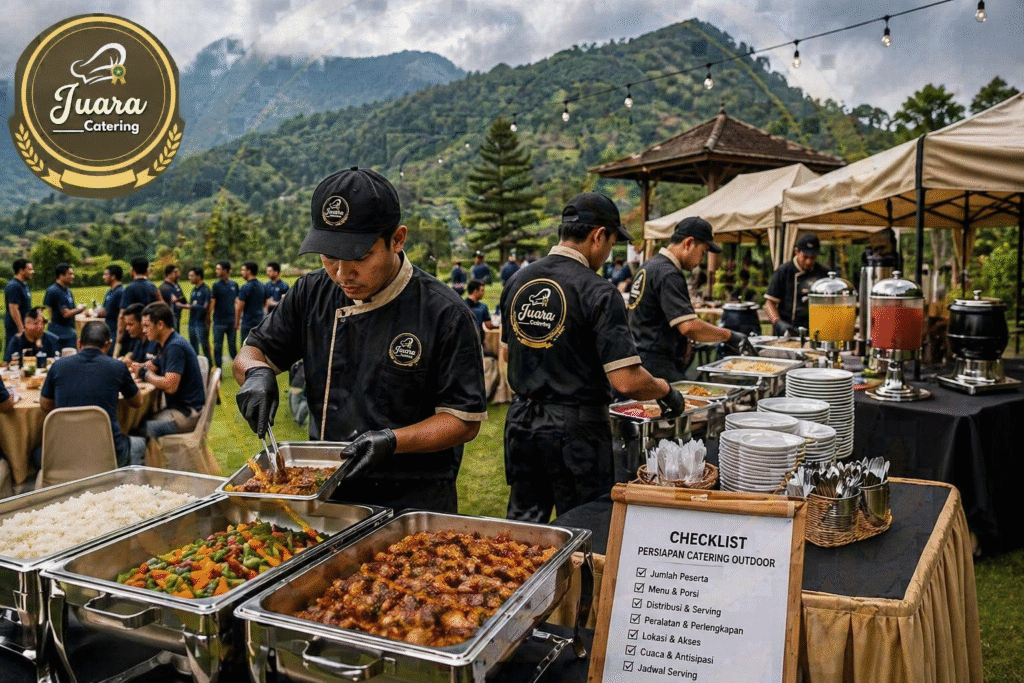 Checklist persiapan catering untuk acara outdoor gathering perusahaan di Puncak