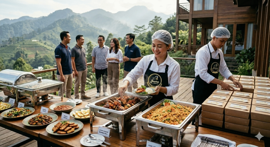 Layanan catering prasmanan untuk outing perusahaan di Cisarua Bogor