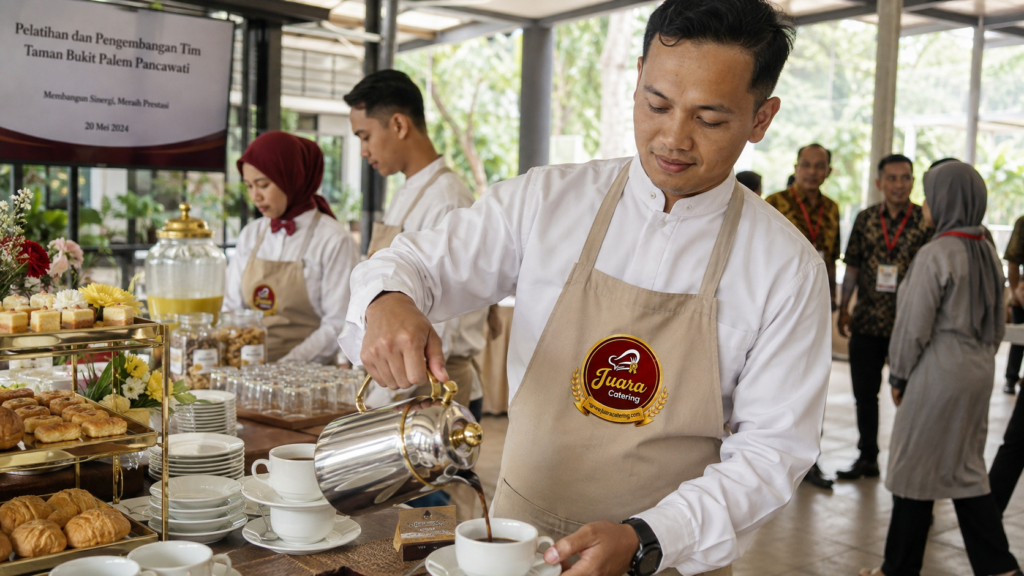 Coffee break Taman Bukit Palem Pancawati dengan sajian buffet untuk acara training dan meeting